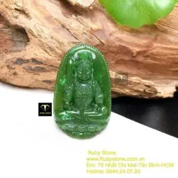 Bất động minh vương - Phật bản mệnh ngọc bích tuổi Dậu, kích thước 42mm - Ảnh 5