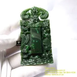Thẻ bài hầu đồng Ngọc bích, chạm khắc Tứ Linh tinh xảo - Hình ảnh 10