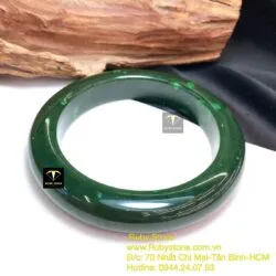 Vòng bản liền Ngọc bích xanh lý, bản 15mm