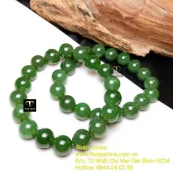 Vòng chuỗi Ngọc bích xanh lá VIP 10 ly - Ảnh 3