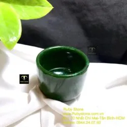 Ly trà ngọc bích Canada xanh đậm bông lý, kích thước 49x40x5mm
