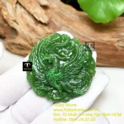 Phượng hoàng Ngọc bích tạc tay tinh xảo, KT 50mm - Hình ảnh 5