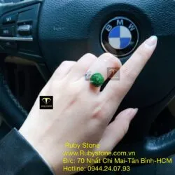 Nhẫn nữ Ngọc bích - thiết kế chữ cái đầu, bạc 925