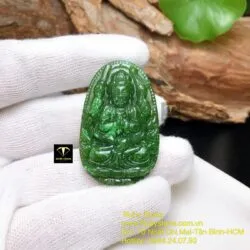 Thiên thủ bồ tát - Phật bản mệnh ngọc bích tuổi Tý, kích thước 42mm