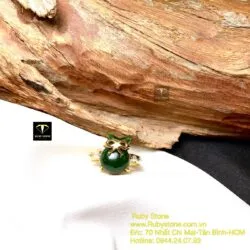 Nhẫn túi tiền Ngọc bích, vàng 18k - Hình ảnh 3