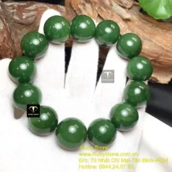 Vòng chuỗi Ngọc bích xanh lá 19 ly - Hình ảnh 7