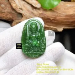 Văn thù bồ tát - Phật bản mệnh ngọc bích tuổi Mão, kích thước 42mm - Hình ảnh 3