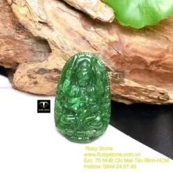 Thiên thủ bồ tát - Phật bản mệnh ngọc bích tuổi Tý, kích thước 42mm