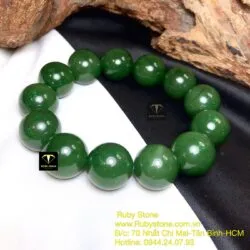 Vòng chuỗi Ngọc bích xanh lá 19 ly - Hình ảnh 3