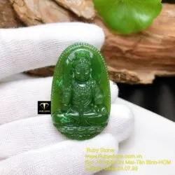 Bất động minh vương - Phật bản mệnh ngọc bích tuổi Dậu, kích thước 42mm - Ảnh 3