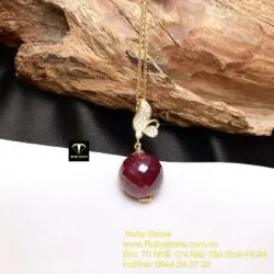 Mặt dây trái châu Ruby Nam Phi, vàng 18k - Hình ảnh 9