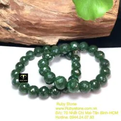 Vòng chuỗi Ngọc Bích mài giác 10 ly