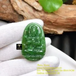 Như lai đại nhật - Phật bản mệnh ngọc bích tuổi Mùi - Thân, kích thước 42mm - Hình ảnh 2