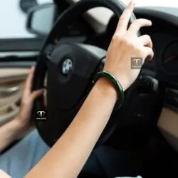 Vòng tay Ngọc bích xanh đậm, bản tròn, ni tay dưới 54mm