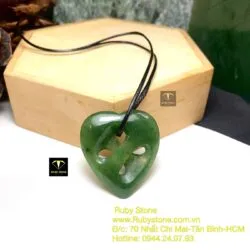 Mặt dây chuyền trái tim ngọc bích Maori kiểu Moebius, kích thước 35mm - Ảnh 5