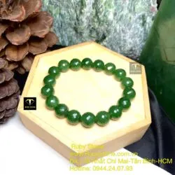 Vòng Ngọc bích Canada xanh lá, mài giác 10 ly - Ảnh 2