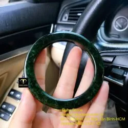 Vòng ngọc cẩm thạch sơn thuỷ xanh đen, bản vuông - Ảnh 2