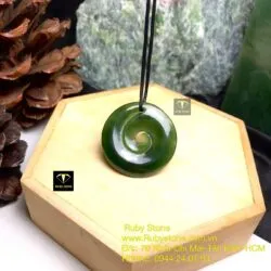 Mặt dây chuyền ngọc bích Koru Maori, kích thước 30mm - Ảnh 5