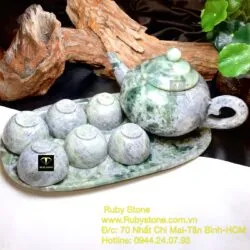 Bộ ấm trà ngọc Cẩm thạch Myanmar
