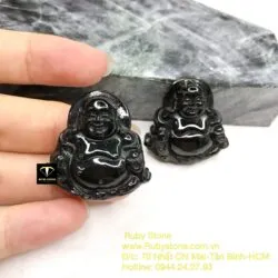 Phật Di Lặc ngọc Cẩm thạch đen huyền - Ảnh 4