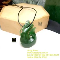 Mặt dây chuyền ngọc bích Maori kiểu Matau (lưỡi câu cá) , kích thước 43mm - Ảnh 6