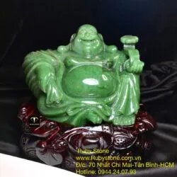 Tượng Phật Di lặc ngọc bích, KT 21x18x16cm, nặng 3,1kg - Hình ảnh 5