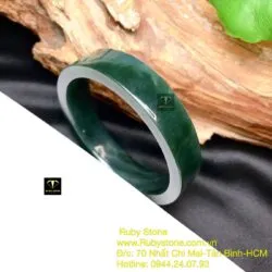 Vòng ngọc bích Canada xanh đậm vân xám, bản vuông - Ảnh 5