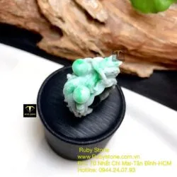Nhẫn rồng ôm châu ngọc Cẩm thạch xanh lý - Ảnh 3