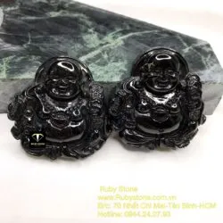 Phật Di Lặc ngọc Cẩm thạch đen huyền