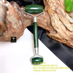 Cây lăn massage ngọc bích Canada xanh lý đậm bọc bạc - Ảnh 5