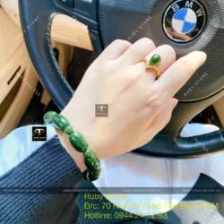 Vòng tay Lu thống ngọc bích xanh đậm VIP