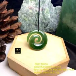 Mặt dây chuyền ngọc bích Maori koru (Xoắn dương sỉ), kích thước 35mm - Ảnh 4