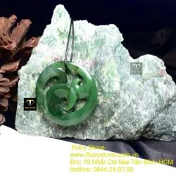 Mặt dây chuyền ngọc bích Maori kiểu Koru, kích thước 50mm - Ảnh 6