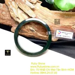 Vòng ngọc bích Canada xanh đậm vân xám, bản vuông - Ảnh 7