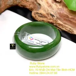 Vòng bản liền Ngọc bích xanh lá, bản 24mm - Ảnh 7