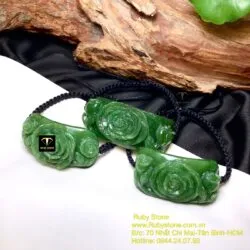 Hoa hồng ngọc bích bản mảnh tết dây đeo tay - Ảnh 5