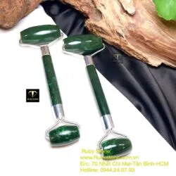 Cây lăn massage ngọc bích Canada xanh lý đậm bọc bạc - Ảnh 8