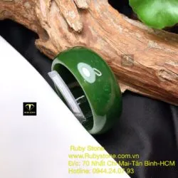 Vòng bản liền Ngọc bích xanh lá, bản 24mm - Ảnh 8