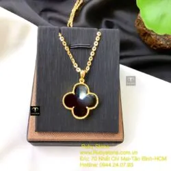 Mặt cỏ bốn cánh Phỉ Thúy Mực Dục, vàng 18k - Ảnh 3