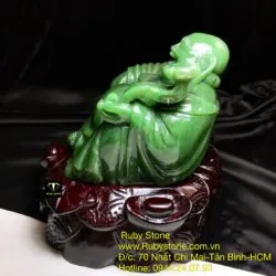 Tượng Phật Di lặc ngọc bích, KT 21x18x16cm, nặng 3,1kg - Hình ảnh 2