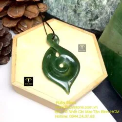 Mặt dây chuyền ngọc bích Koru Maori, kích thước 70mm - Hình ảnh 2