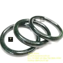 Vòng cẩm thạch sơn thuỷ xanh đen, bản tròn - Ảnh 4