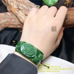 Hoa hồng ngọc bích bản mảnh tết dây đeo tay - Ảnh 4