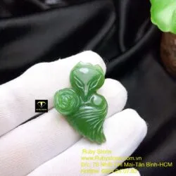 Hồ ly ngọc bích xanh lá tạc tay
