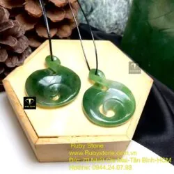 Mặt dây chuyền ngọc bích Maori kiểu twist, kích thước 50mm - Ảnh 5