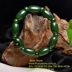 Vòng tay Lu thống ngọc bích xanh đậm VIP - Ảnh 2