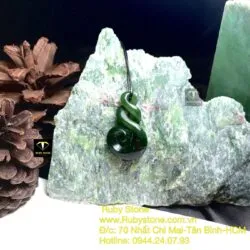 Mặt dây chuyền ngọc bích Maori kiểu double twist, kích thuớc 40mm - Ảnh 5