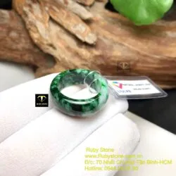 Nhẫn ngọc cẩm thạch sơn thuỷ bản 8 ly - Ảnh 3