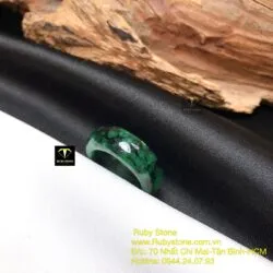 Nhẫn ngọc cẩm thạch xanh đen, bản 8 ly - Ảnh 6