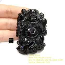 Phật Di Lặc ngọc Cẩm thạch đen huyền - Ảnh 5